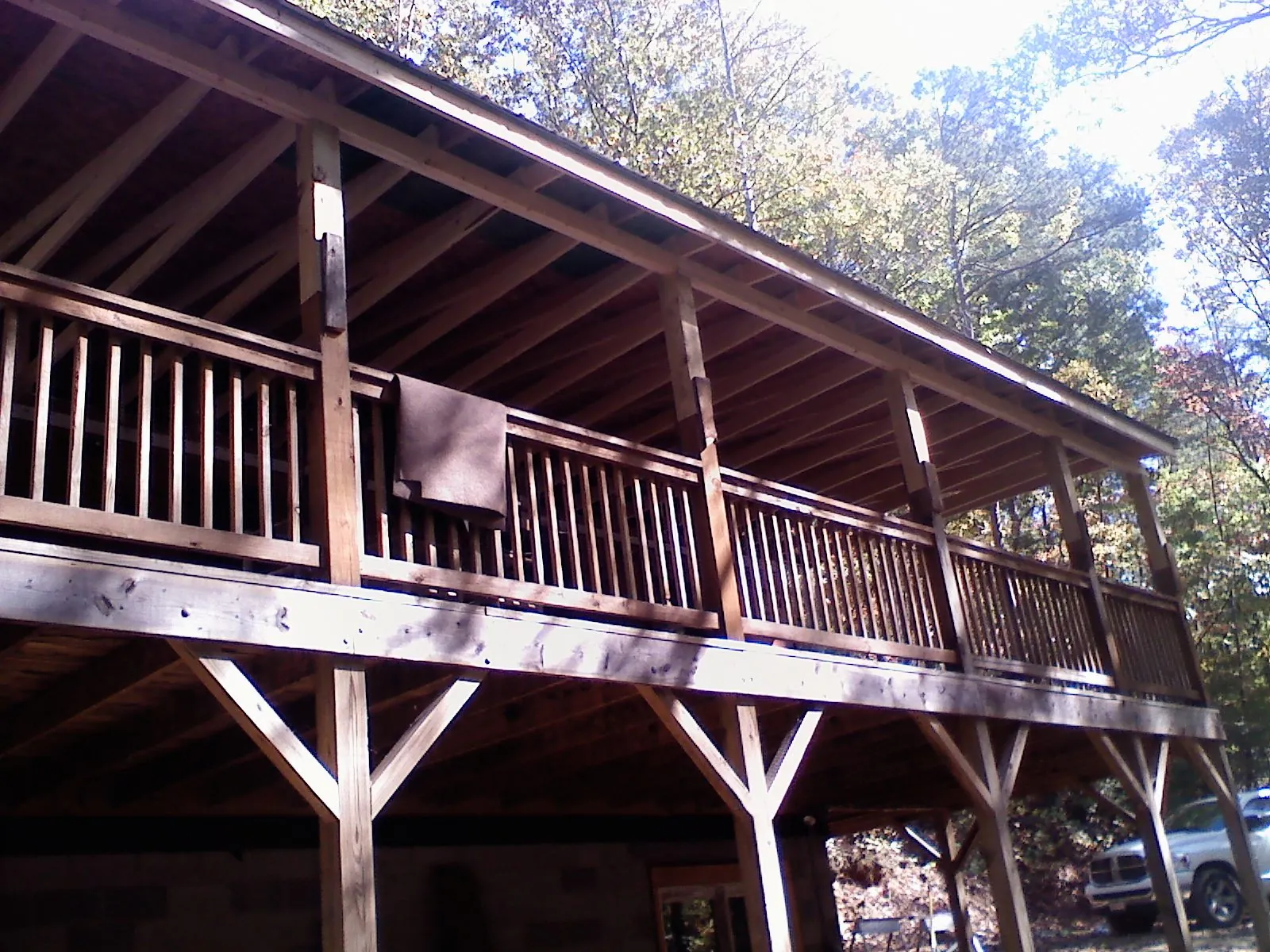 Timber framing under a new elevated porch and deck — Roof Leak Repair in Heflin by Roofing Brothers